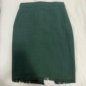 Never worn JCrew green tweed pencil skirt